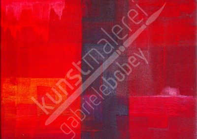 Acrylmalerei mit abstrakten Strukturen in Rot