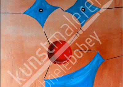 Lustiges Acrylbild mit abstraktem Clown