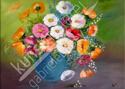 Blumen in einer Vase auf einem Ölbild