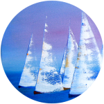 Ölmalerei mit Segelbooten bei einer Regatta