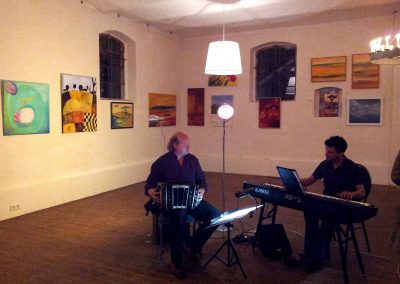 Musiker bei der Vernissage im Rittergut Besenhausen